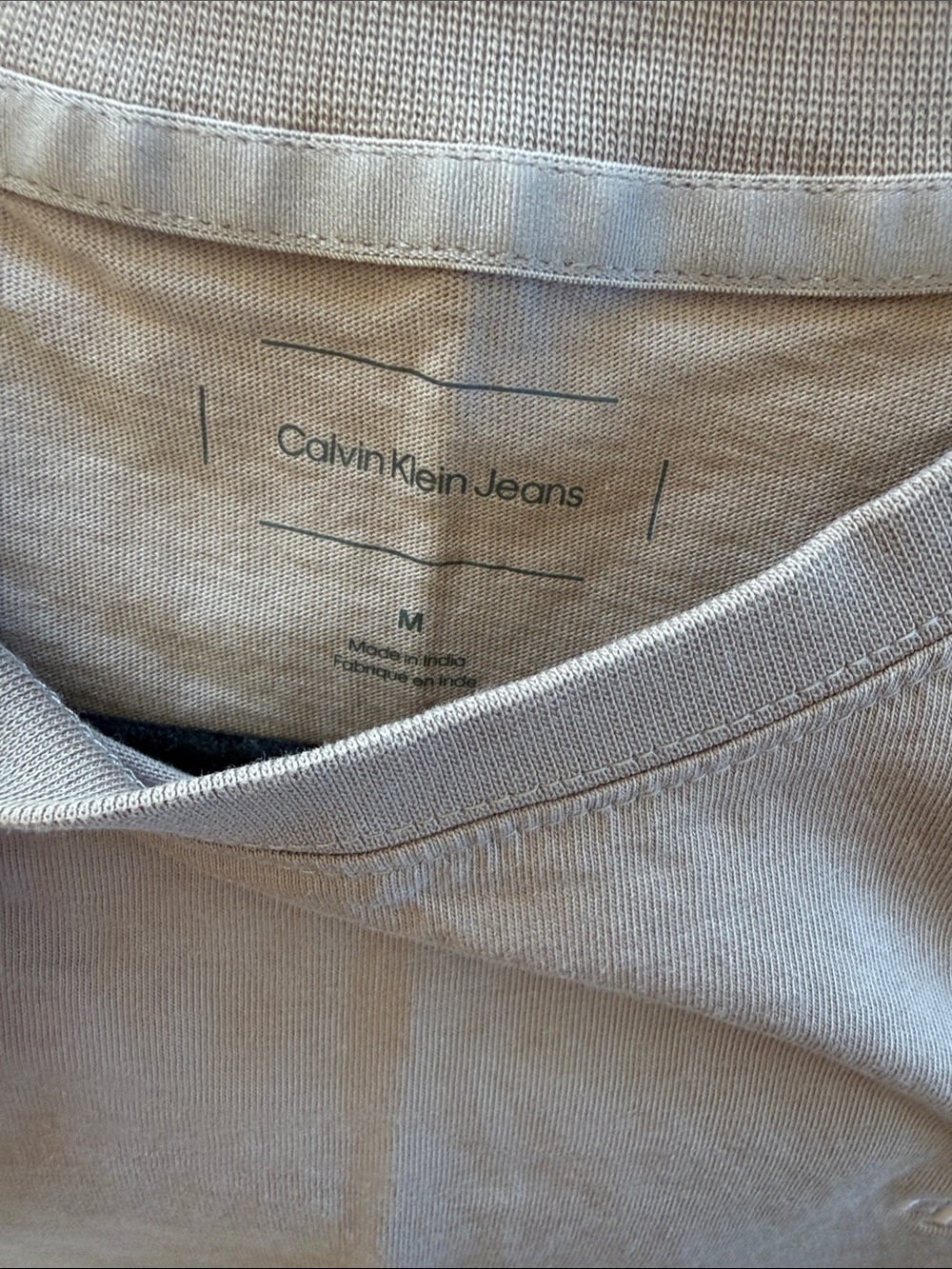 Calvin Klein Crewneck T-Shirt in Taupe - Picture 3 of 3